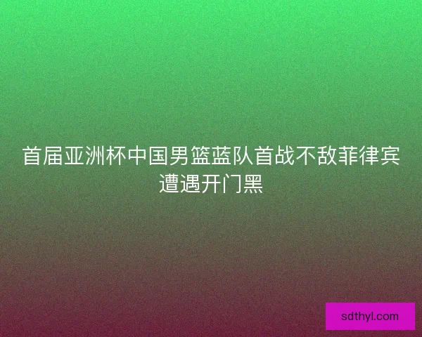 首届亚洲杯中国男篮蓝队首战不敌菲律宾遭遇开门黑 首届亚洲杯中国男篮蓝队首战不敌菲律宾遭遇开门黑